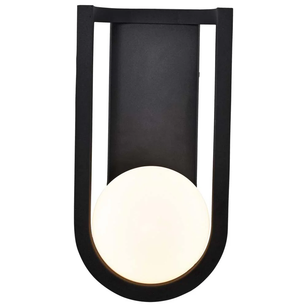 Cradle 6W LED Large Wall Lantern Matte Black w/ White Opal Glass - Image 4