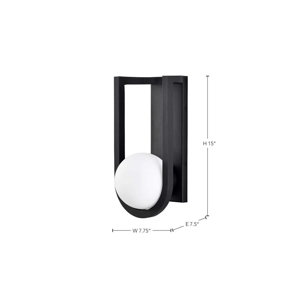 Cradle 6W LED Large Wall Lantern Matte Black w/ White Opal Glass - Image 5