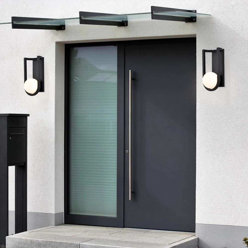 Cradle 6W LED Large Wall Lantern Matte Black w/ White Opal Glass - Image 6