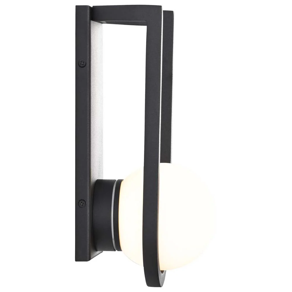 Cradle 6W LED Medium Wall Lantern Matte Black w/ White Opal Glass - Image 2