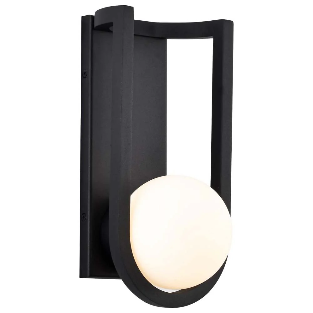 Cradle 6W LED Medium Wall Lantern Matte Black w/ White Opal Glass - Image 3