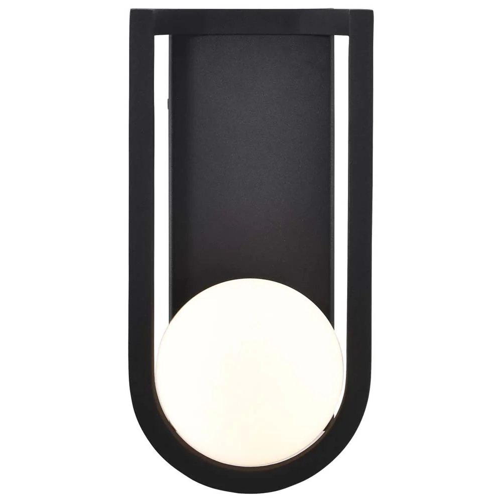 Cradle 6W LED Medium Wall Lantern Matte Black w/ White Opal Glass - Image 4
