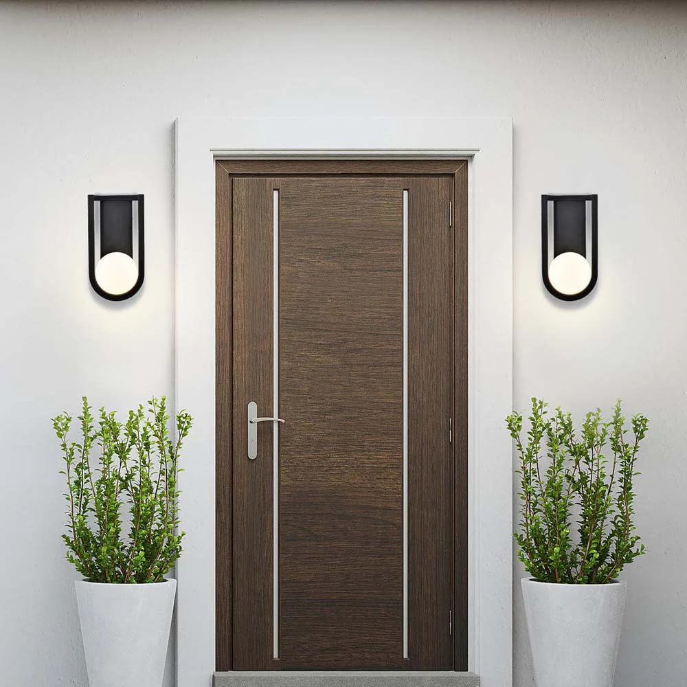 Cradle 6W LED Medium Wall Lantern Matte Black w/ White Opal Glass - Image 5