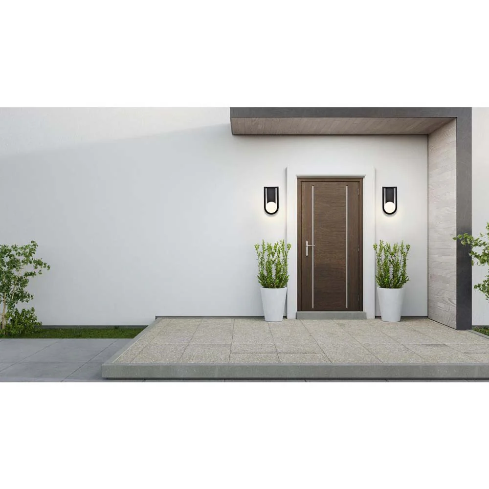 Cradle 6W LED Medium Wall Lantern Matte Black w/ White Opal Glass - Image 6