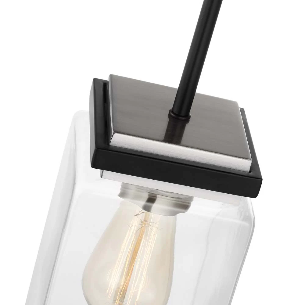 Crossroads 1-Light Mini Pendant Matte Black with Clear Glass - Image 5