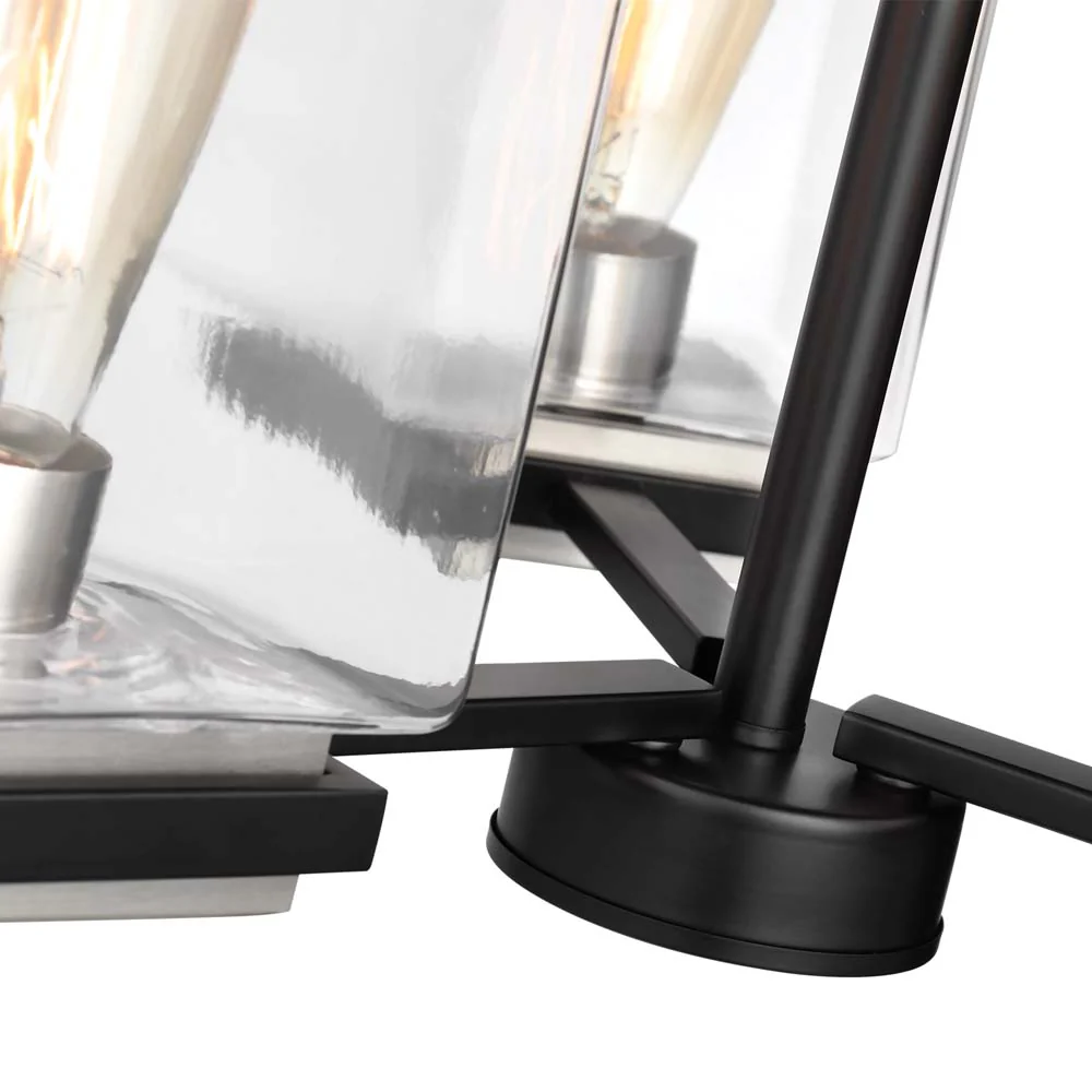 Crossroads 3-Light Chandelier Matte Black with Clear Glass - Image 6