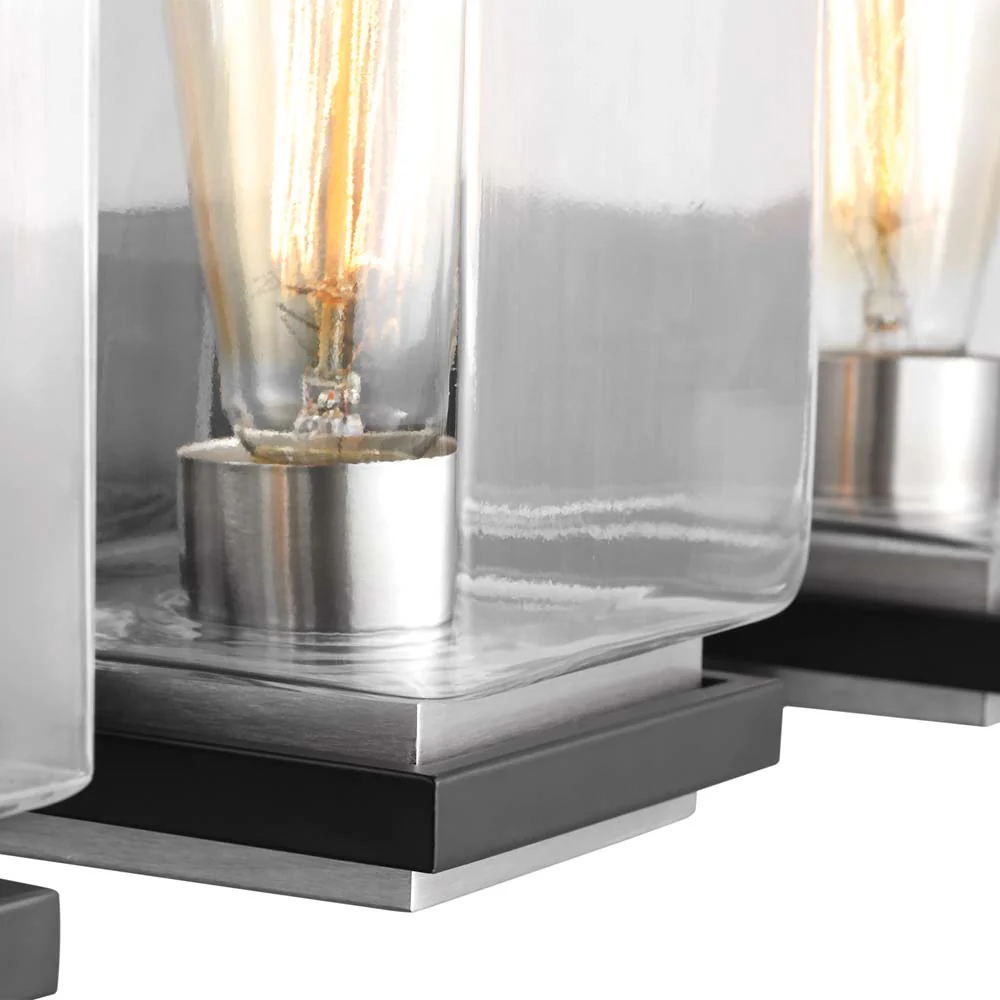 Crossroads 3-Light Vanity Matte Black with Clear Glass - Image 5
