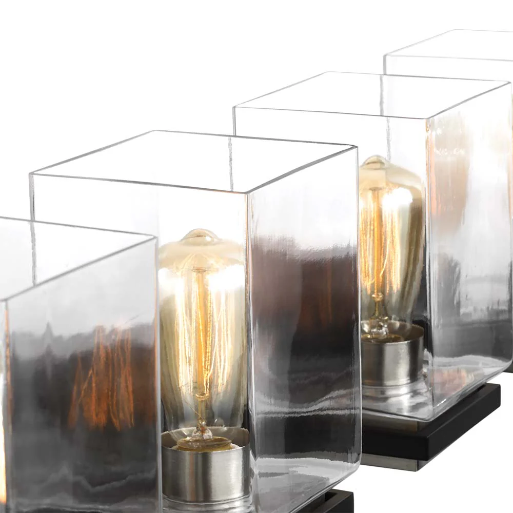 Crossroads 4-Light Vanity Matte Black with Clear Glass - Image 5