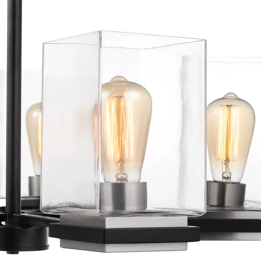 Crossroads 5-Light Chandelier Matte Black with Clear Glass - Image 5