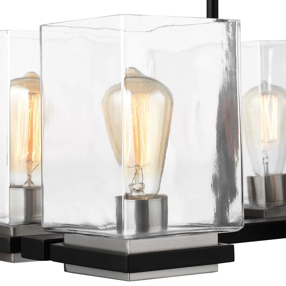Crossroads 6-Light Island Pendant Matte Black with Clear Glass - Image 5