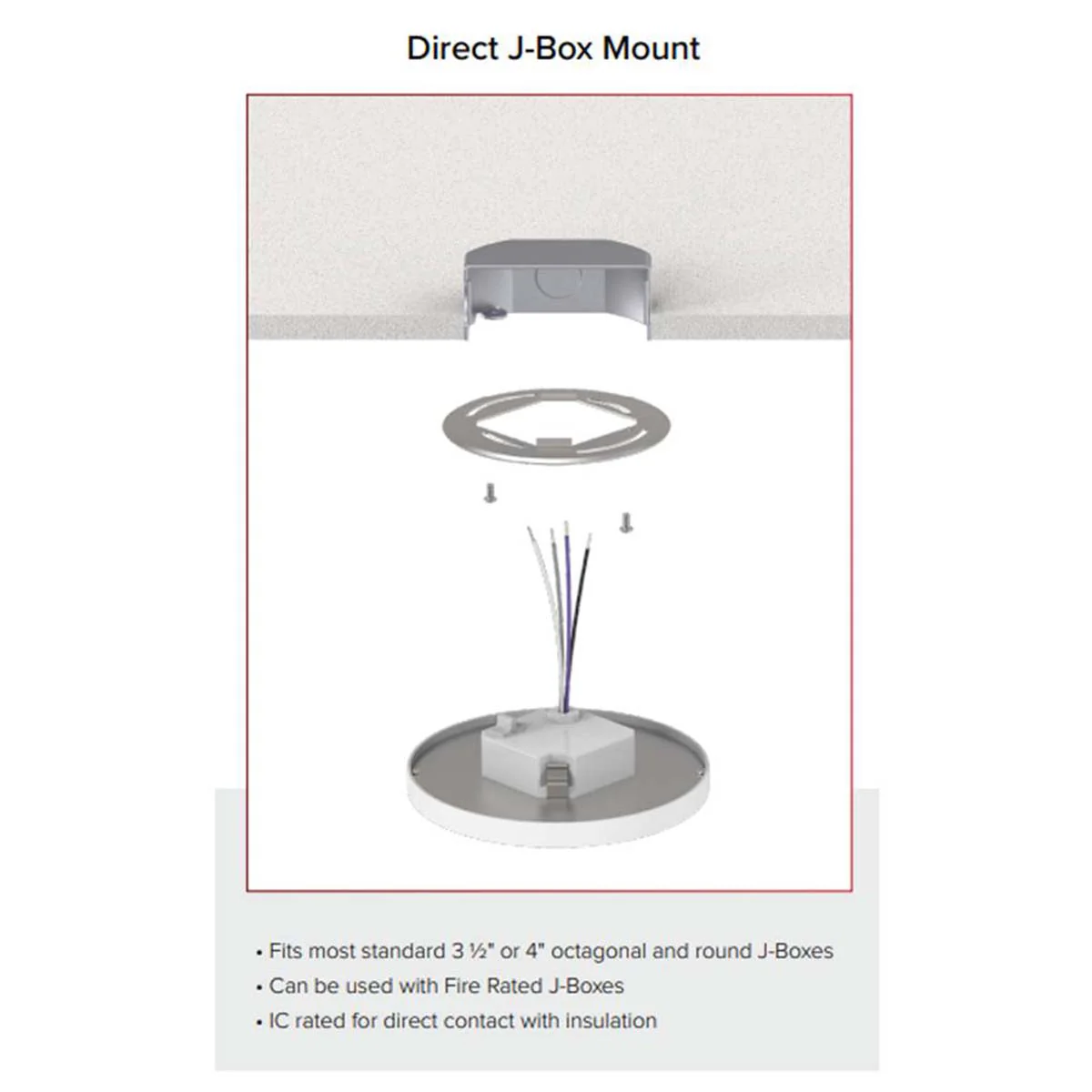 Current 4-in Square Low Profile Surface Mount 3000K 80CRI Direct J-Box Mount - Image 7