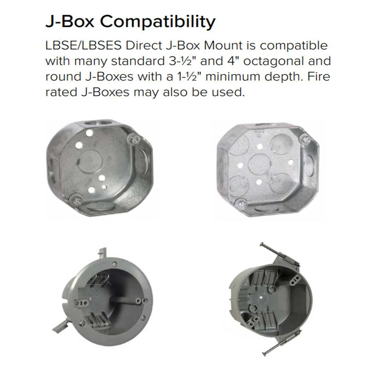 Current 4-in Square Low Profile Surface Mount 3500K 80CRI Direct J-Box Mount - Image 8