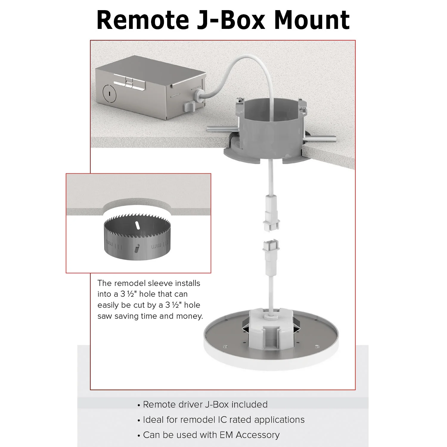 Current 8-in Square Low Profile Surface Mount 3000K 80CRI Direct J-Box Mount - Image 3