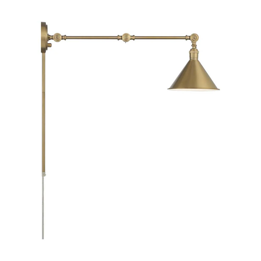 Delancey Swing Arm Lamp Burnished Brass w/ Switch 120v - Image 3