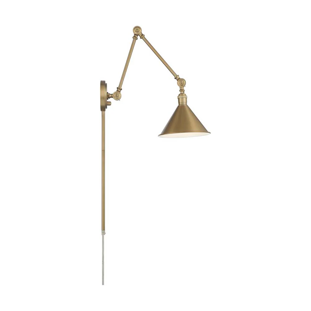 Delancey Swing Arm Lamp Burnished Brass w/ Switch 120v - Image 4