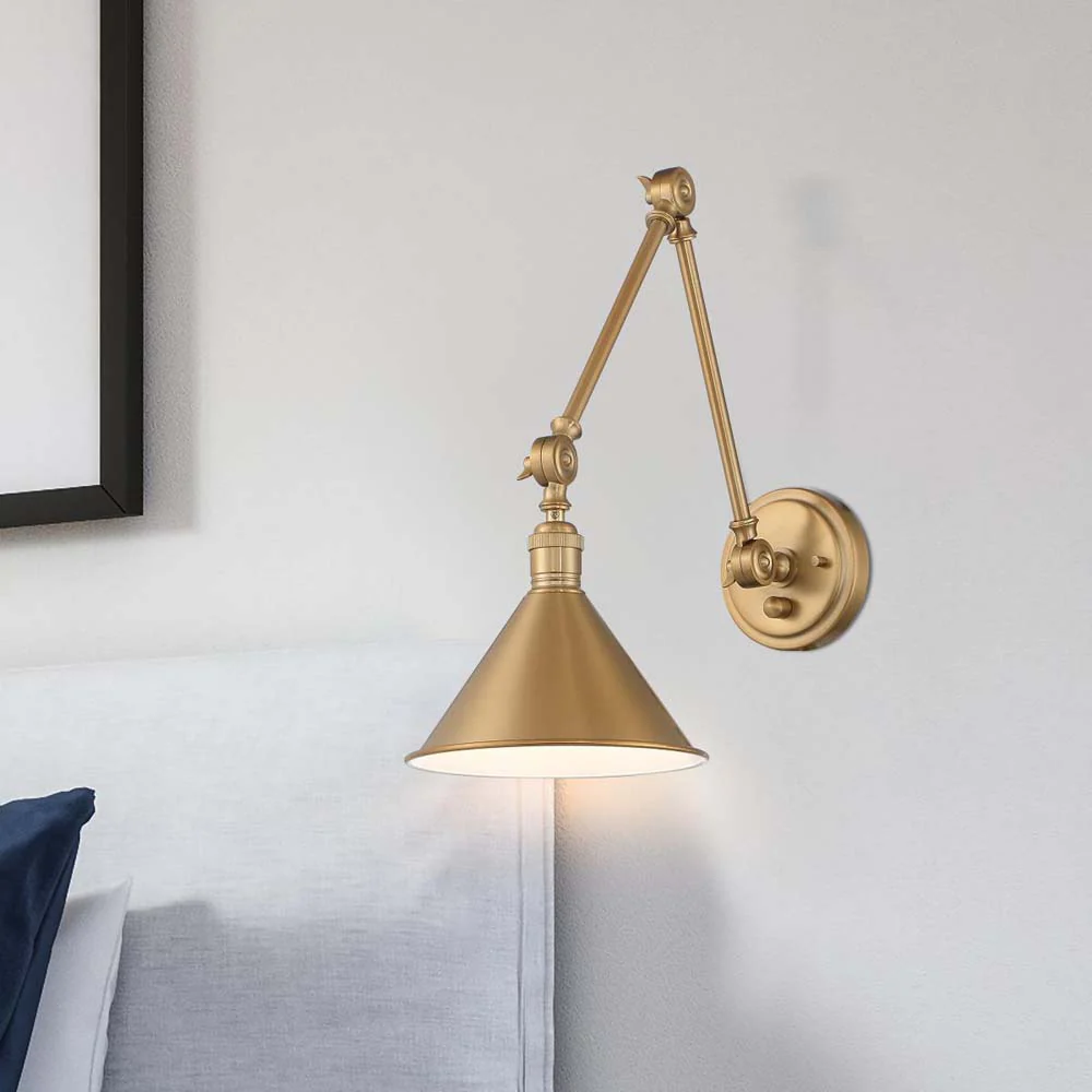 Delancey Swing Arm Lamp Burnished Brass w/ Switch 120v - Image 8