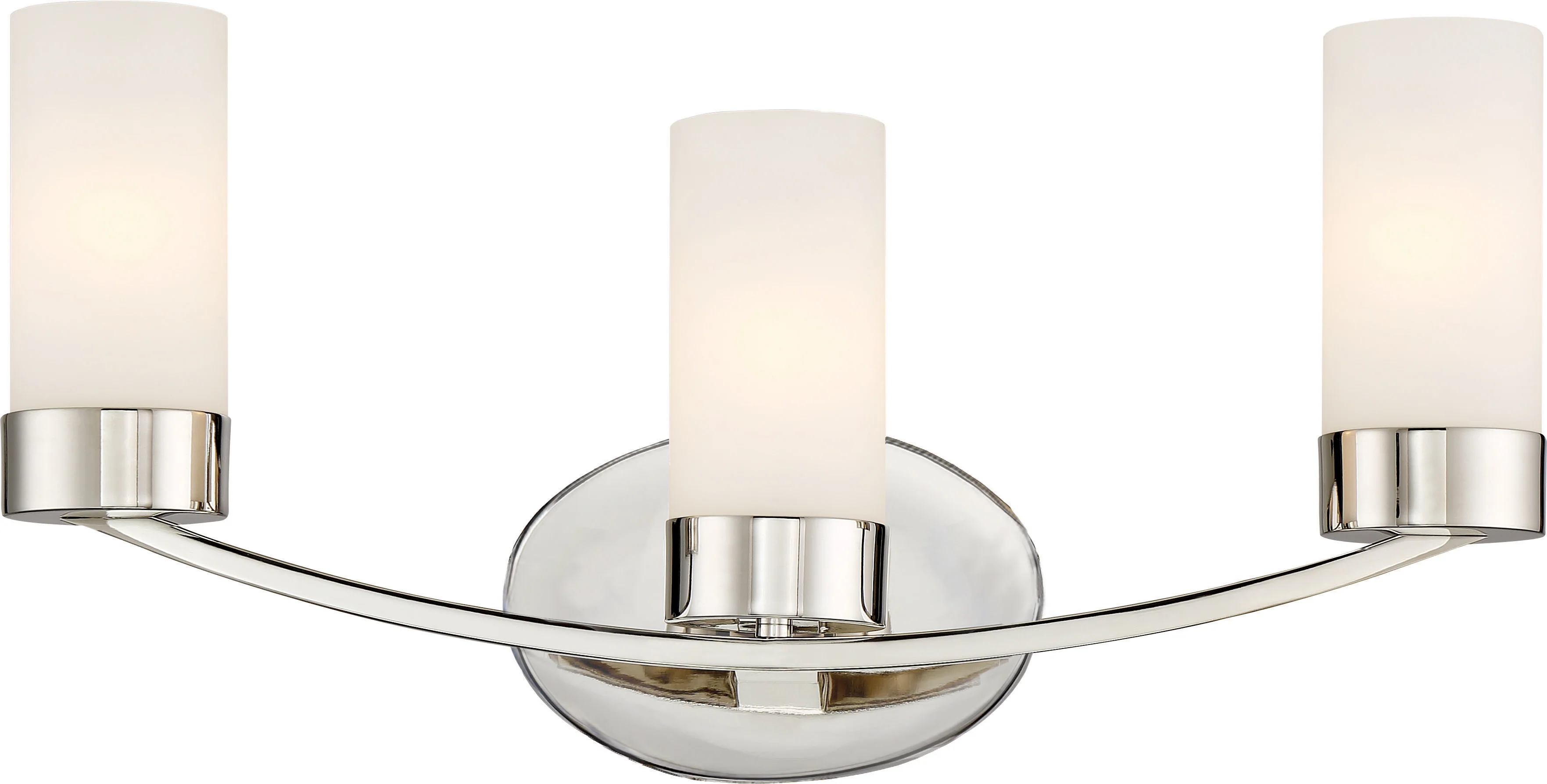 Denver 3-Light Wall Mounted Vanity & Wall Light Fixture in Polished Nickel Finish