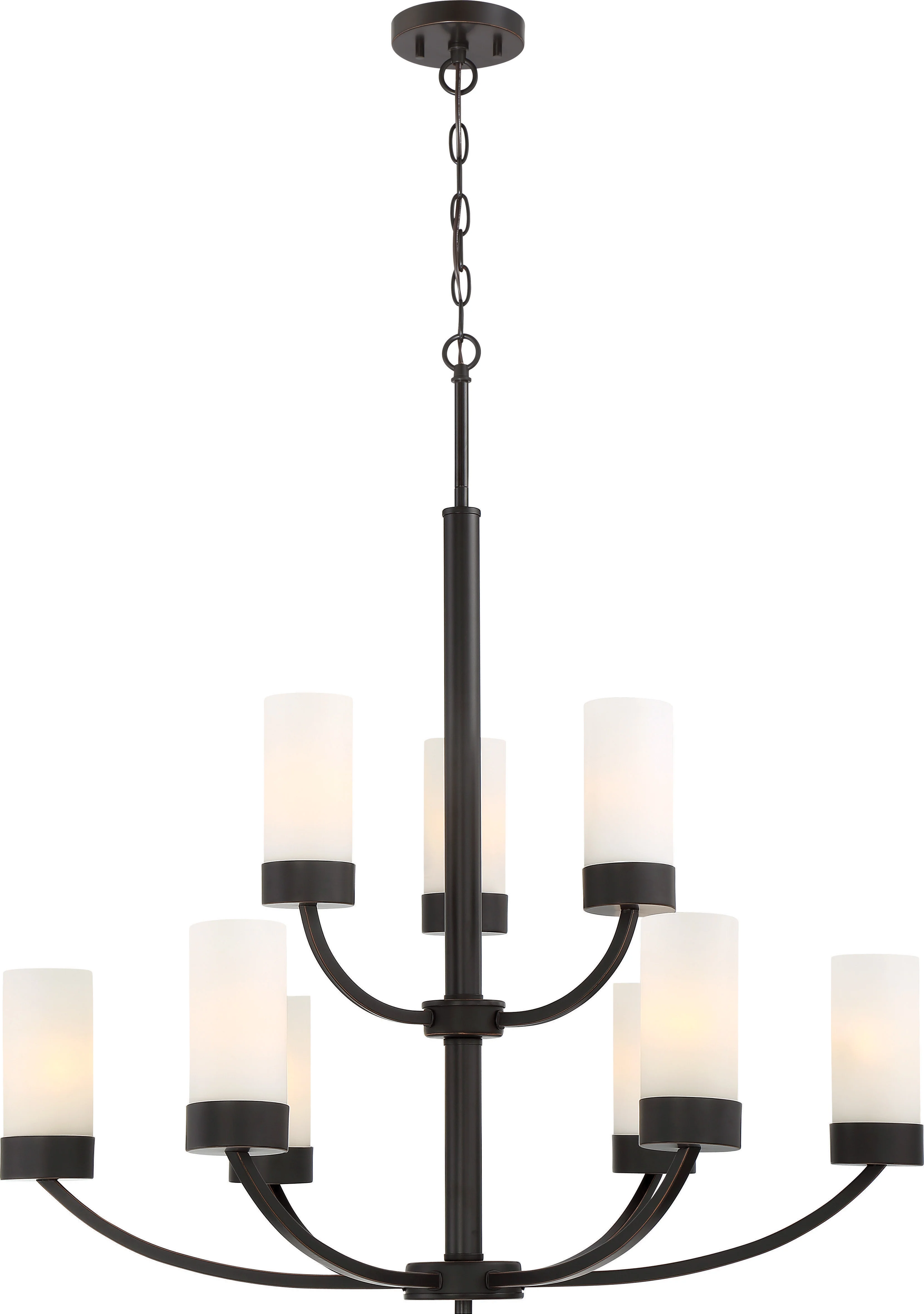 Denver 9-Light Hanging Mounted Chandelier Light Fixture in Mahogany Bronze Finish