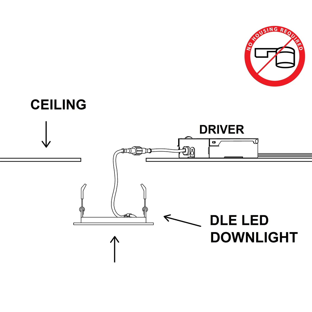 DLE3 Series 3 in. Round Black Flat Panel LED Downlight in 5000K - Image 4