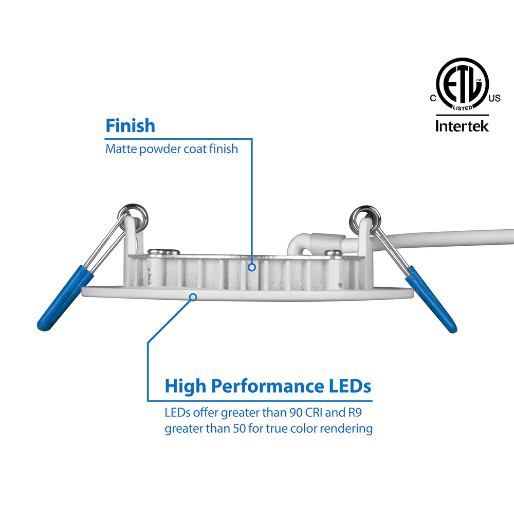 DLE3 Series 3 in. Round Black Flat Panel LED Downlight in 5000K - Image 5