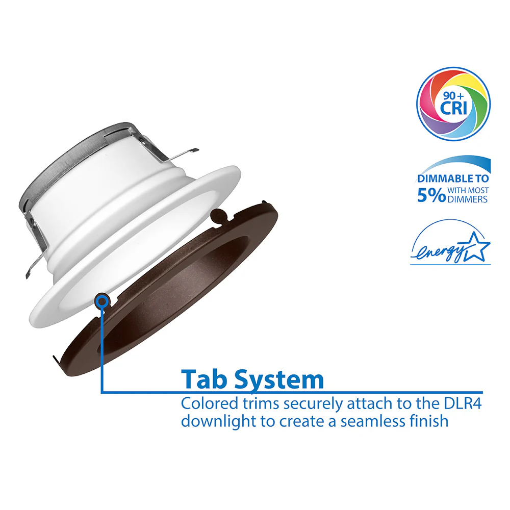DLR4 (v5) 4-inch Oil-Rubbed Bronze Recessed LED Downlight, 4000K - Image 2