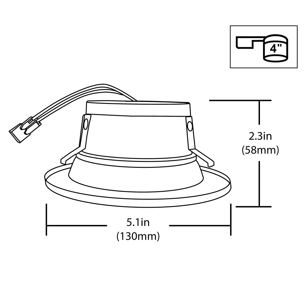 DLR4 (v5) 4-inch White Recessed LED Downlight, 4000K - Image 5