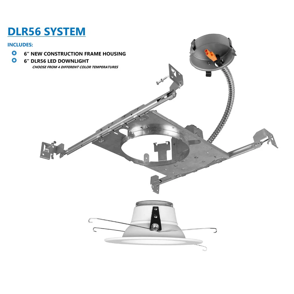 DLR56 (v5) 5/6-inch White Recessed LED Downlight System, 3000K - Image 2