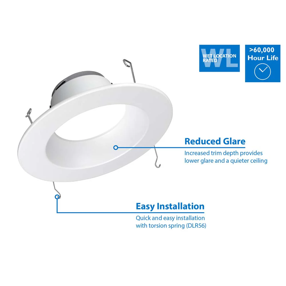 DLR56 (v5) 5/6-inch White Recessed LED Downlight System, 3000K - Image 4