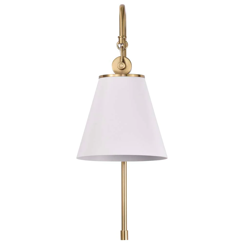 Dover 1-Light Wall Sconce White with Vintage Brass - Image 5