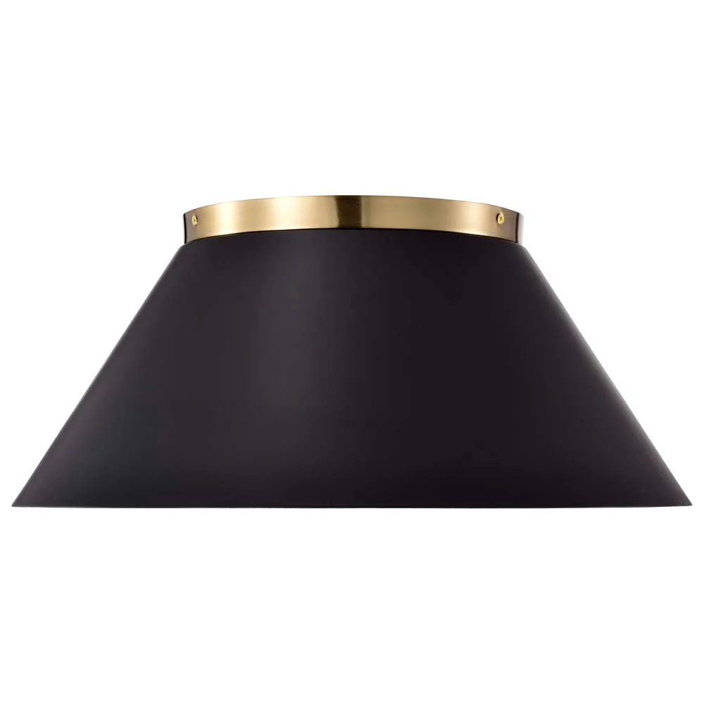 Dover 3-Light Large Flush Mount Black with Vintage Brass - Image 5