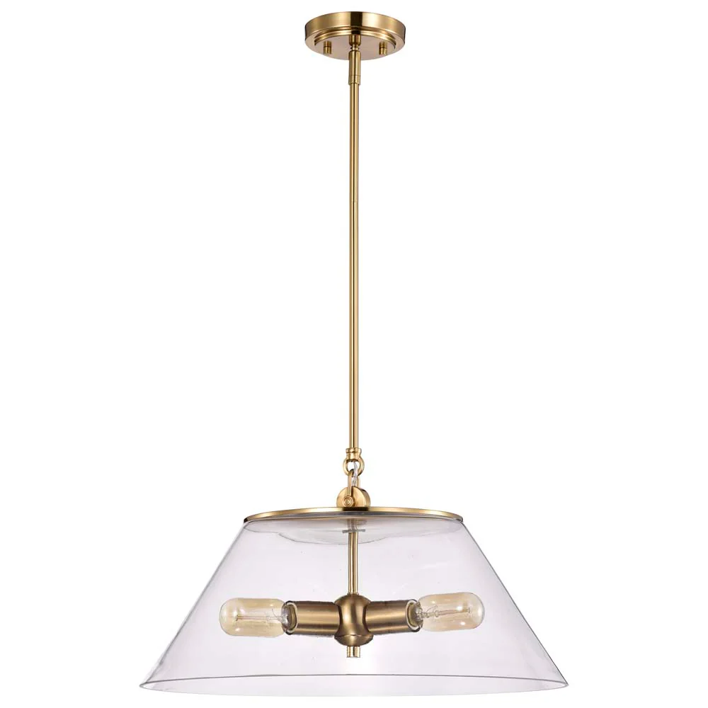 Dover 3-Light Large Pendant Vintage Brass with Clear Glass - Image 5