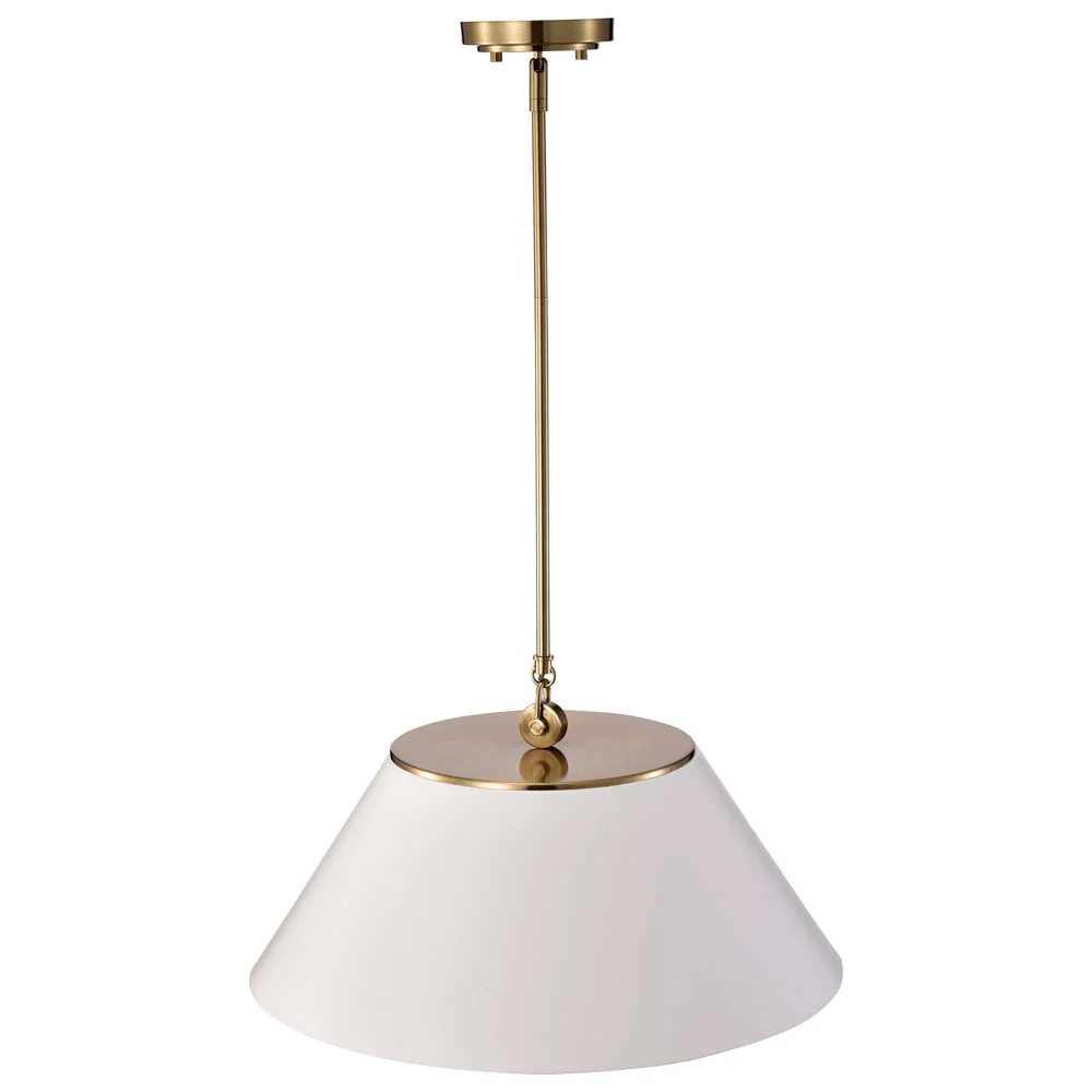 Dover 3-Light Large Pendant White with Vintage Brass - Image 2