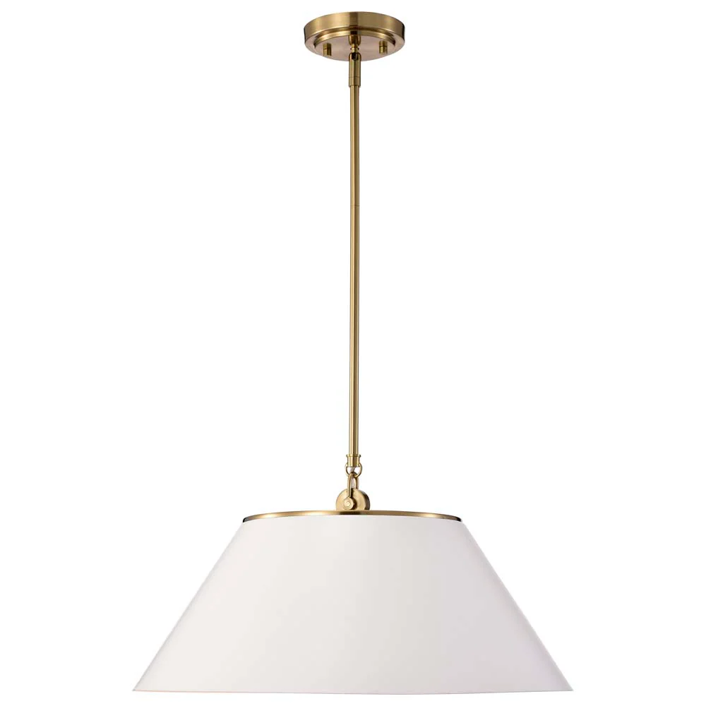 Dover 3-Light Large Pendant White with Vintage Brass - Image 4