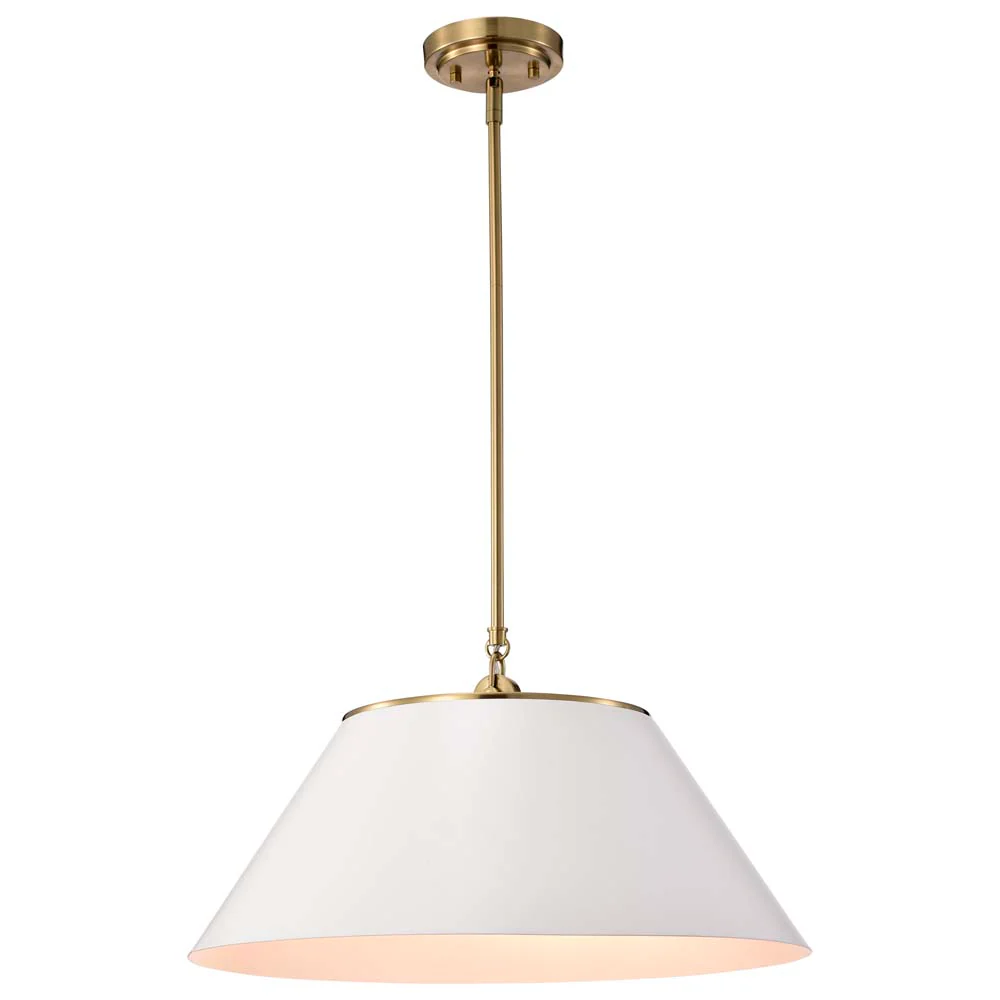 Dover 3-Light Large Pendant White with Vintage Brass - Image 5