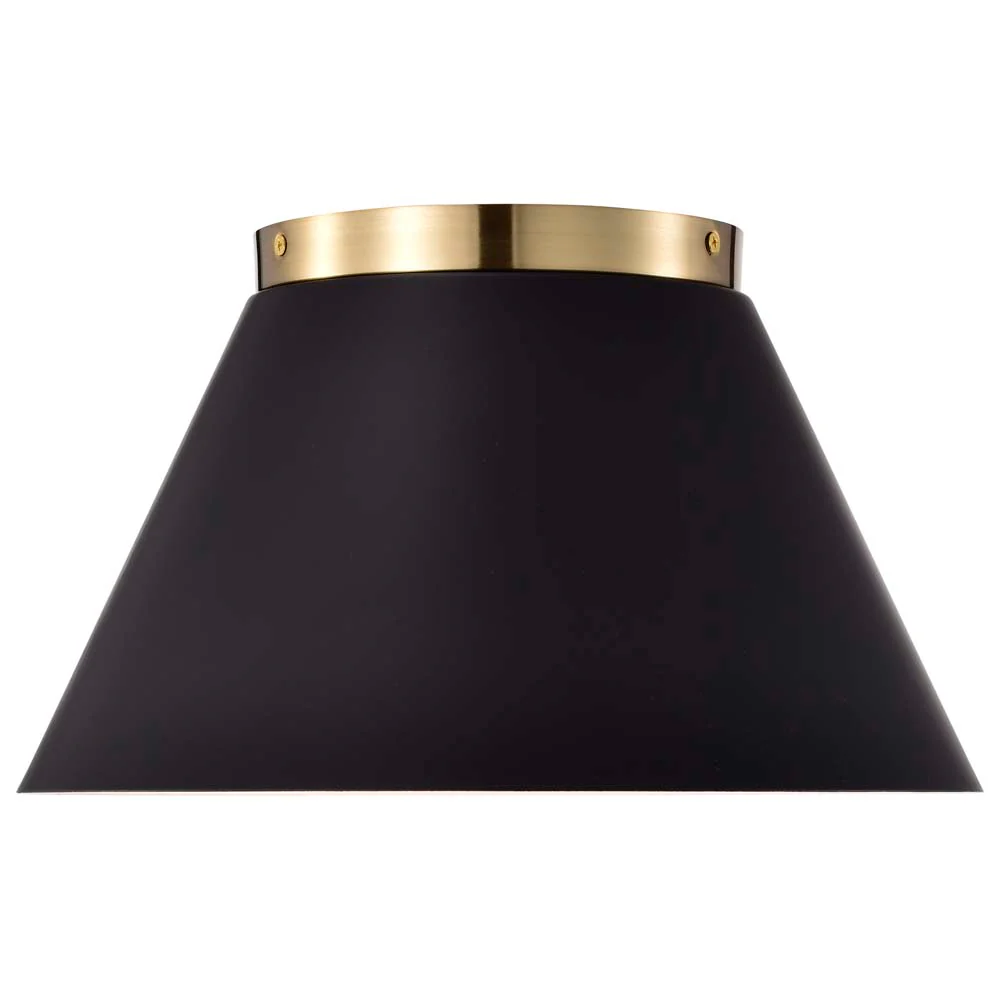 Dover 3-Light Small Flush Mount Black with Vintage Brass - Image 4