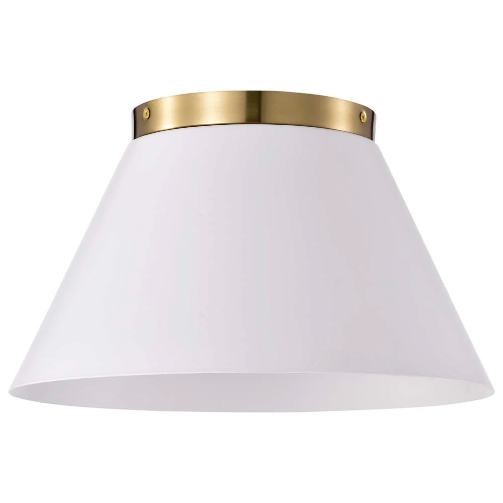 Dover 3-Light Small Flush Mount White with Vintage Brass - Image 3