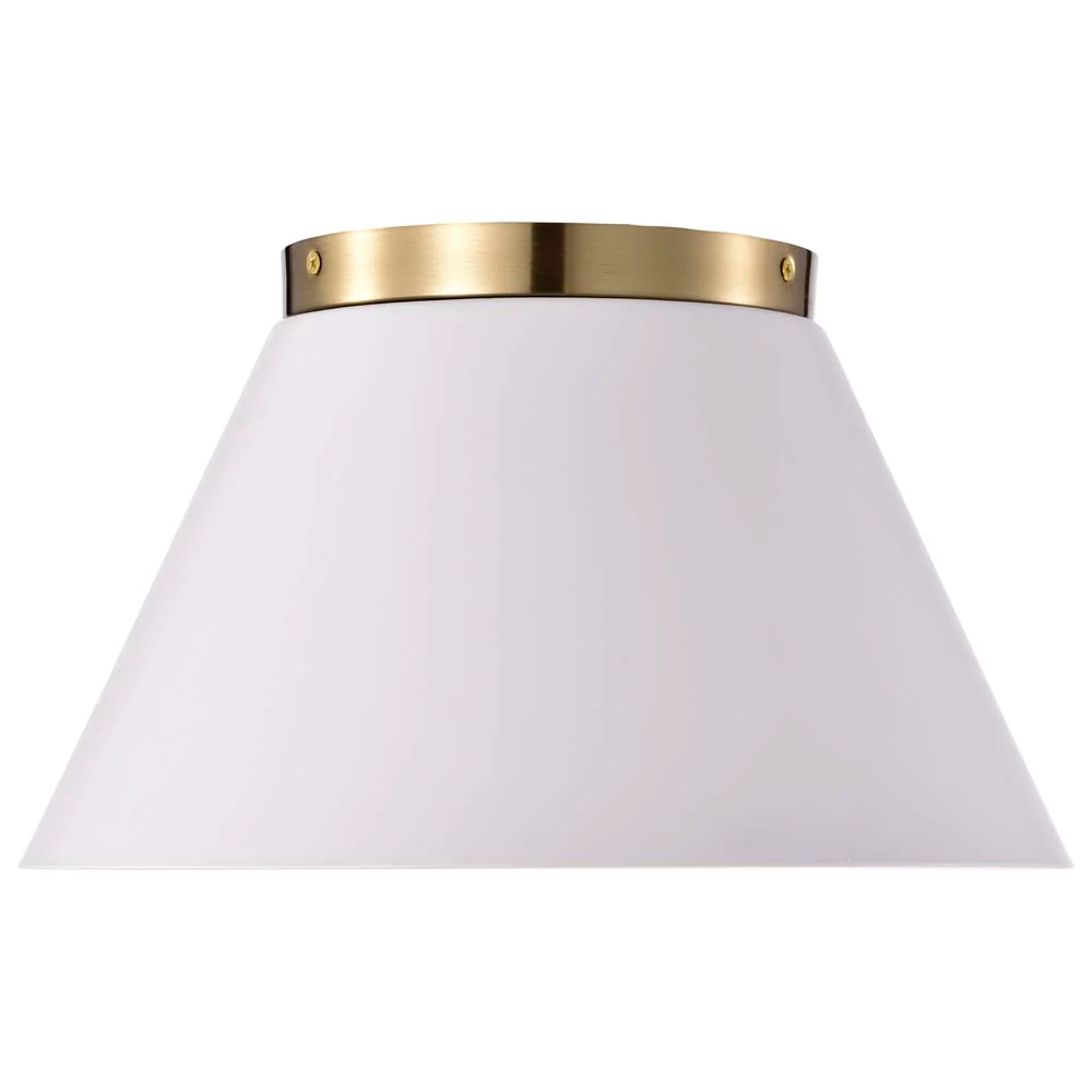 Dover 3-Light Small Flush Mount White with Vintage Brass - Image 5