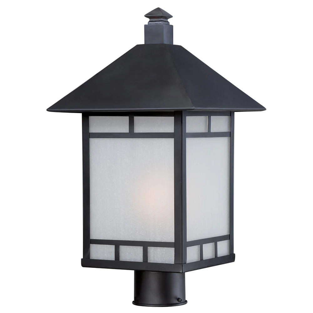 Drexel 1 LT Outdoor Post Fixture w/ Frosted Seed Glass
