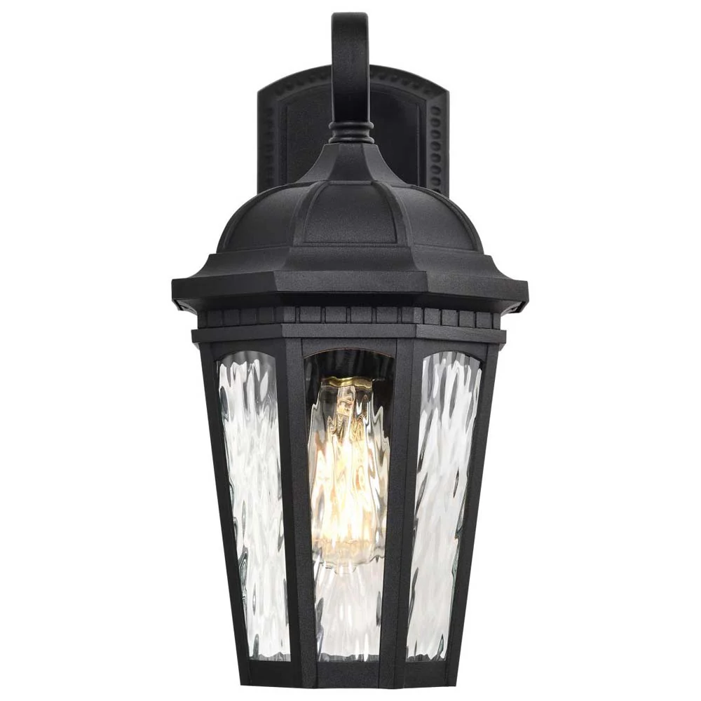 East River 16-in Large Wall Light Matte Black Finish w/ Clear Water Glass - Image 2