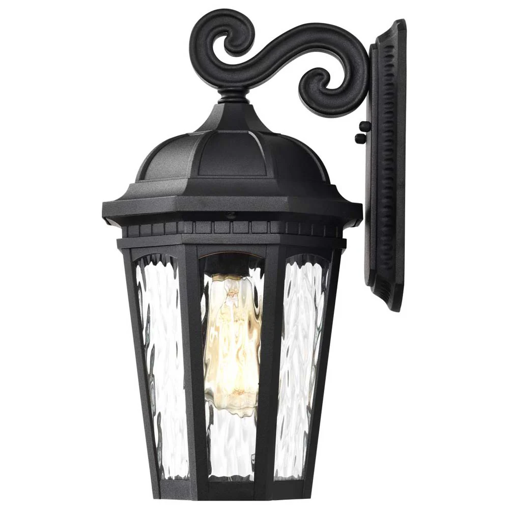 East River 16-in Large Wall Light Matte Black Finish w/ Clear Water Glass - Image 3