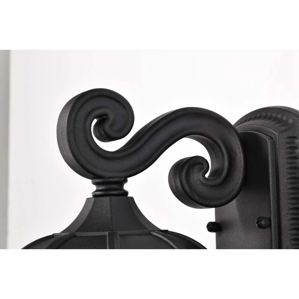 East River 16-in Large Wall Light Matte Black Finish w/ Clear Water Glass - Image 4