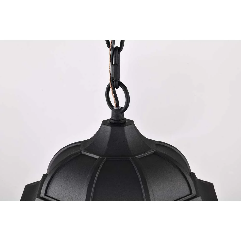 East River Outdoor 14.5-in Hanging Light Matte Black Finish w/ Clear Water Glass - Image 4