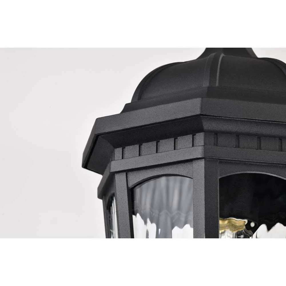 East River Outdoor 14.5-in Hanging Light Matte Black Finish w/ Clear Water Glass - Image 6