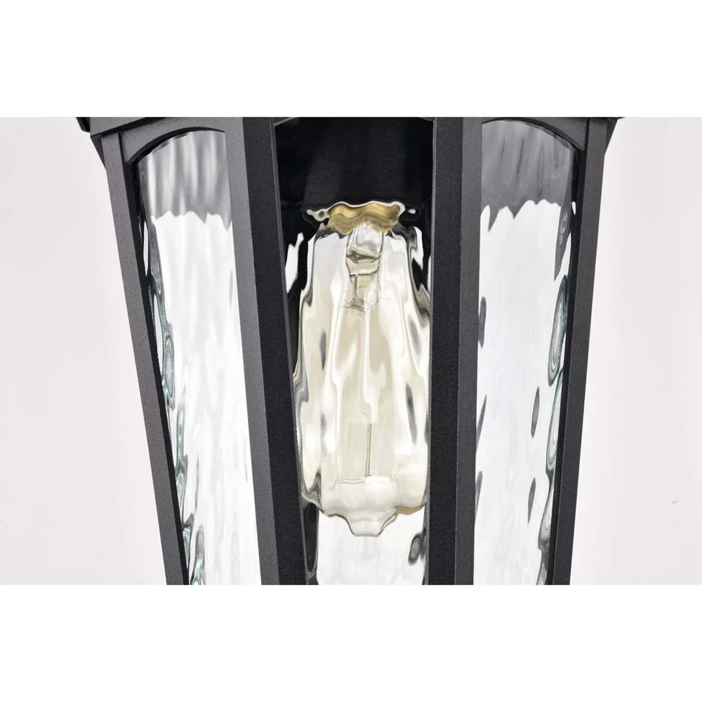 East River Outdoor 14.5-in Hanging Light Matte Black Finish w/ Clear Water Glass - Image 7