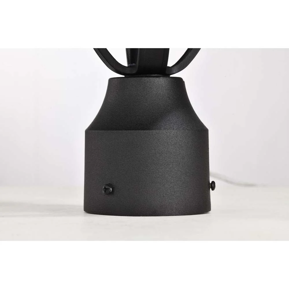 East River Outdoor 19.5-in Post Light Lantern Matte Black Finish w/ Clear Glass - Image 2