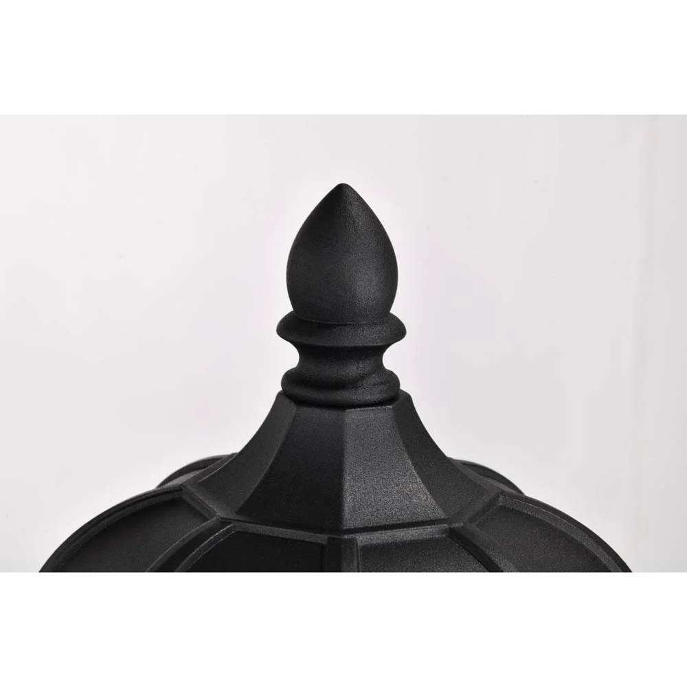 East River Outdoor 19.5-in Post Light Lantern Matte Black Finish w/ Clear Glass - Image 3