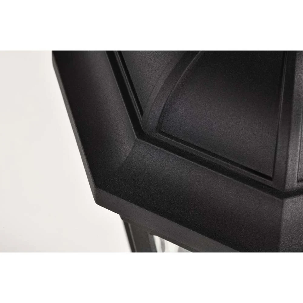 East River Outdoor 19.5-in Post Light Lantern Matte Black Finish w/ Clear Glass - Image 4