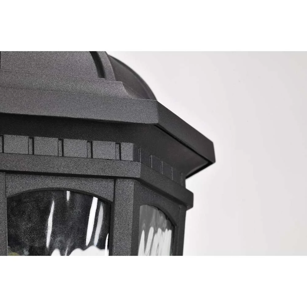East River Outdoor 19.5-in Post Light Lantern Matte Black Finish w/ Clear Glass - Image 5