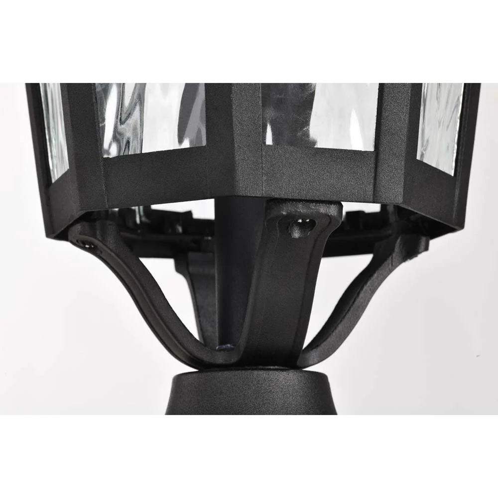 East River Outdoor 19.5-in Post Light Lantern Matte Black Finish w/ Clear Glass - Image 7