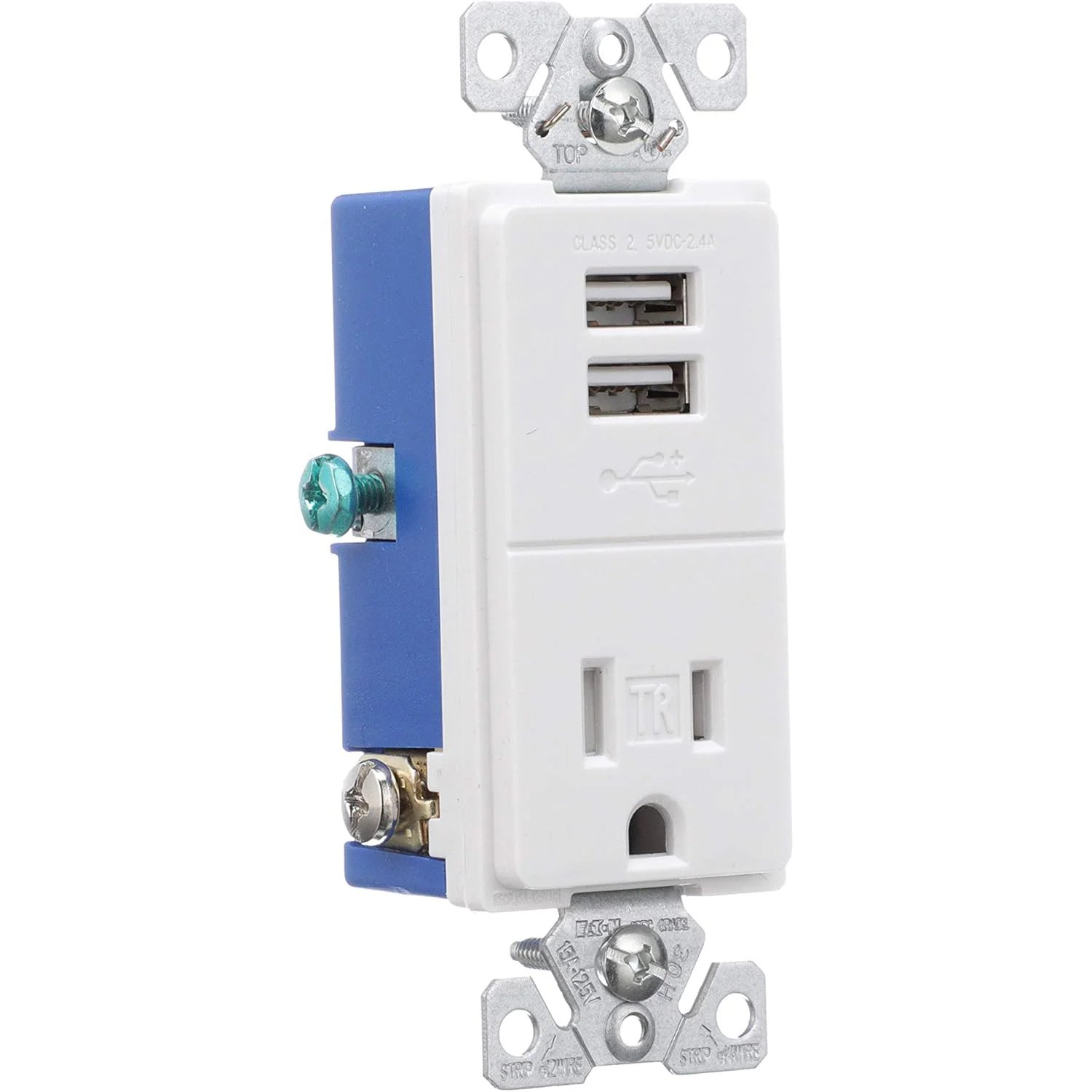 Eaton 2.4Apm USB Charger with 15Amp Electrical Outlet Tamper Resistant White - Image 6
